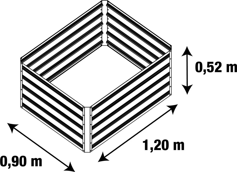 Vysoký záhon G21 Daisy 120 x 90 x 52 cm, kov,hnedý