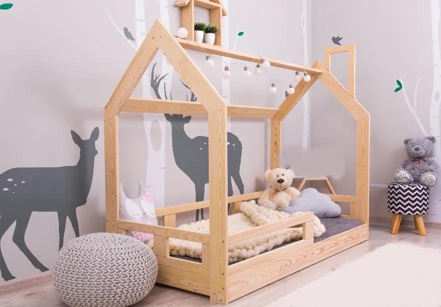 MAXMAX SKLADOM: Detská posteľ z masívu bez šuplíku DOMČEK BEDHOUSE 200x120 cm 200x120 pre všetkých