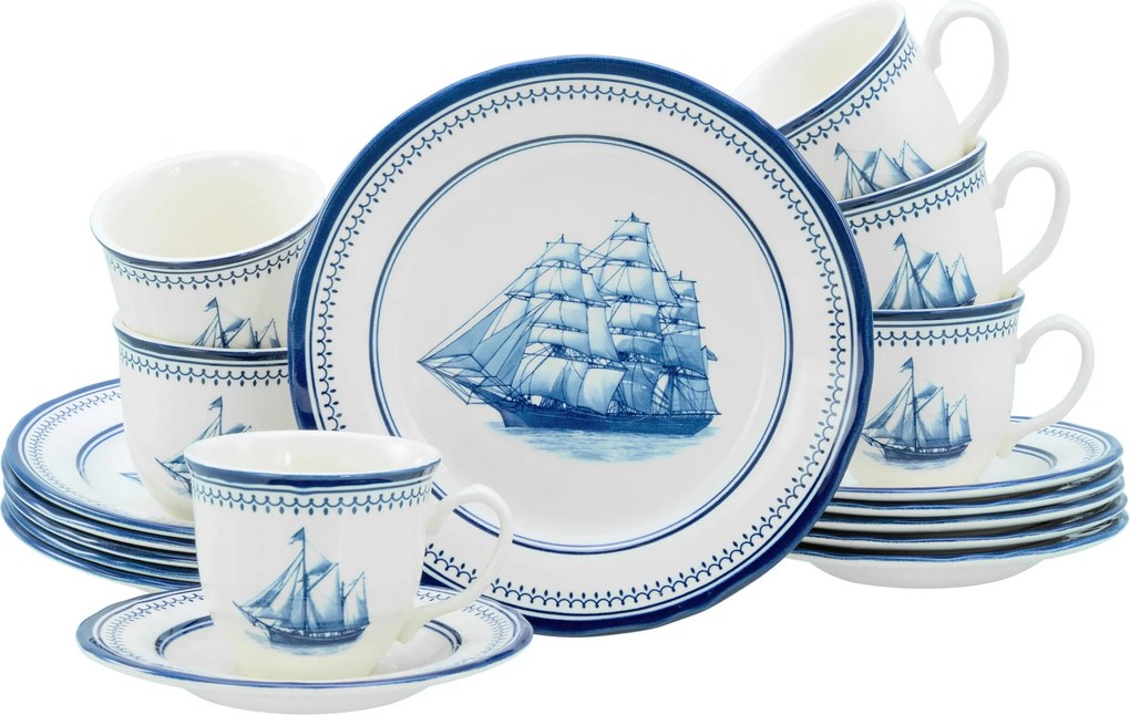 XXXLutz KÁVOVÝ SERVIS Segelschiff blau 18-dielne Creatable - Online Only bytové doplnky - 007768068901