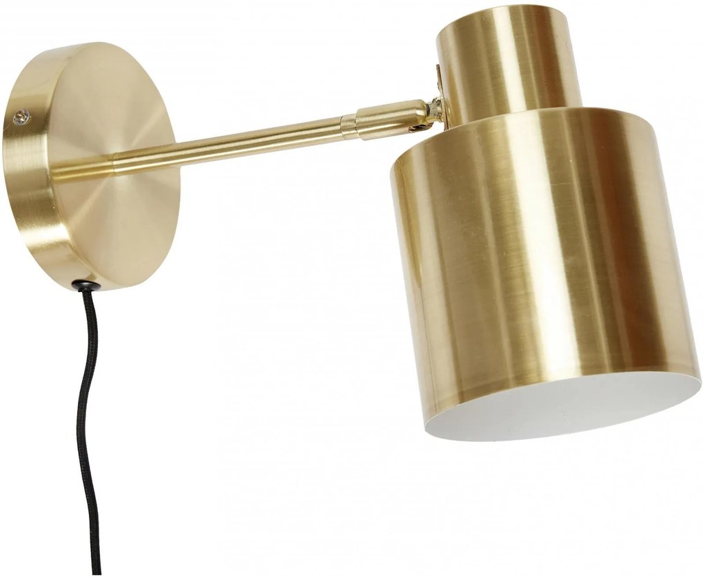 Hübsch Nástenná kovová lampička Brass