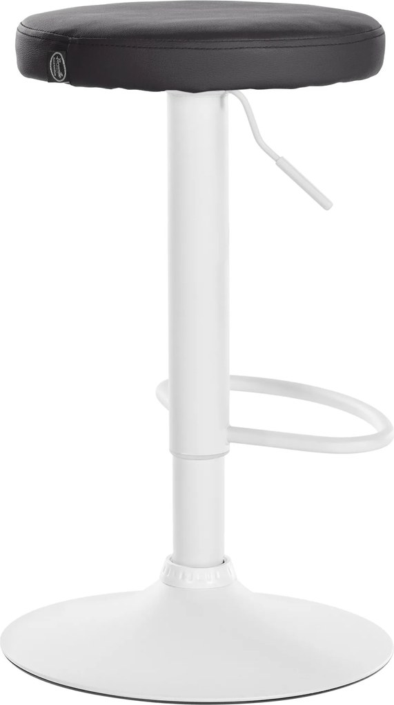 Barová stolička Ponte - koženka, biely rám - Čierna