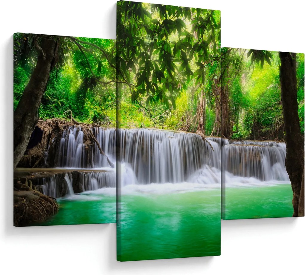 Obraz vodopádu v Kanchanaburi, Thajsko (90x60 cm)