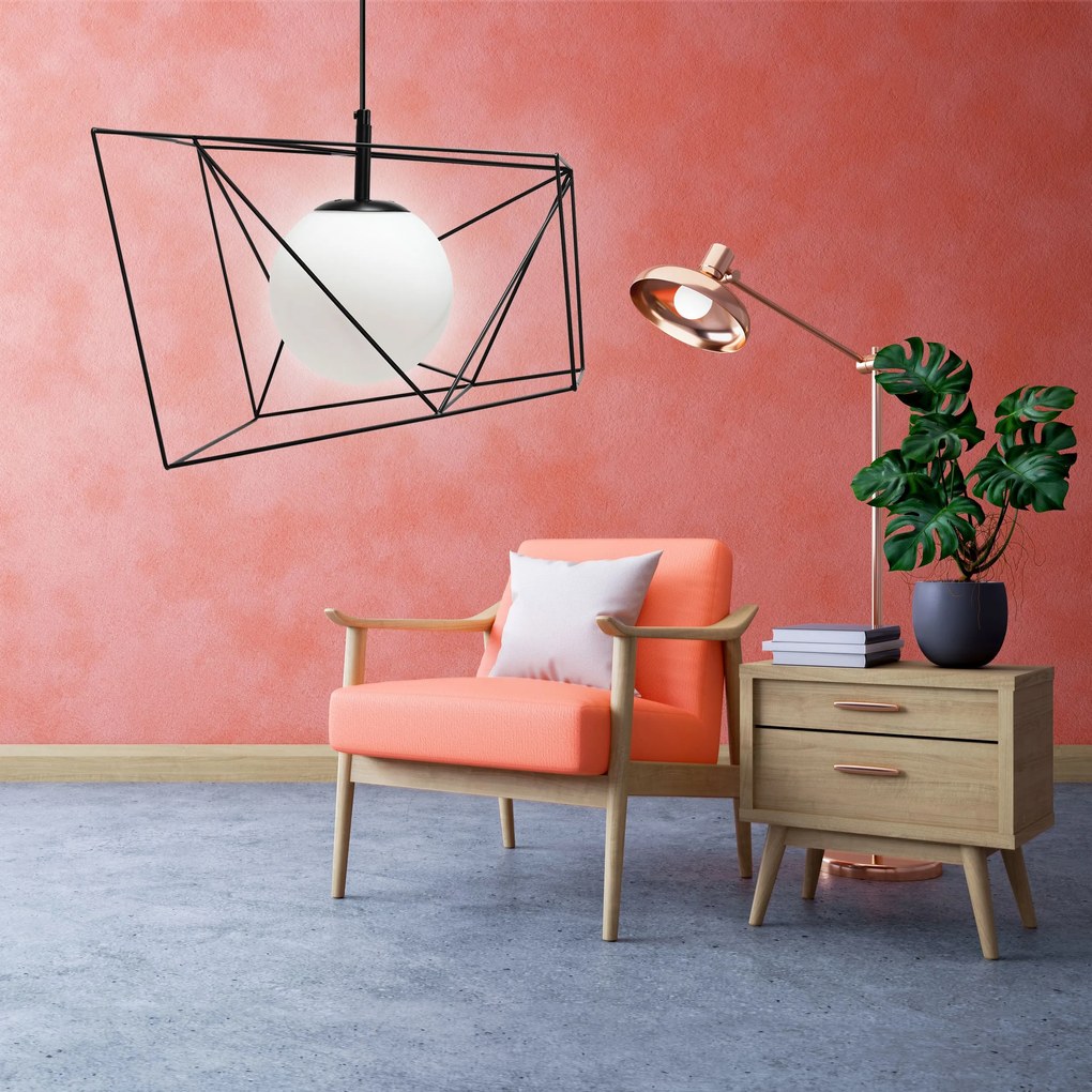 Toolight Toolight, závesná stropná lampa 1xE27 APP1022-1CP, čierna-biela, OSW-06112