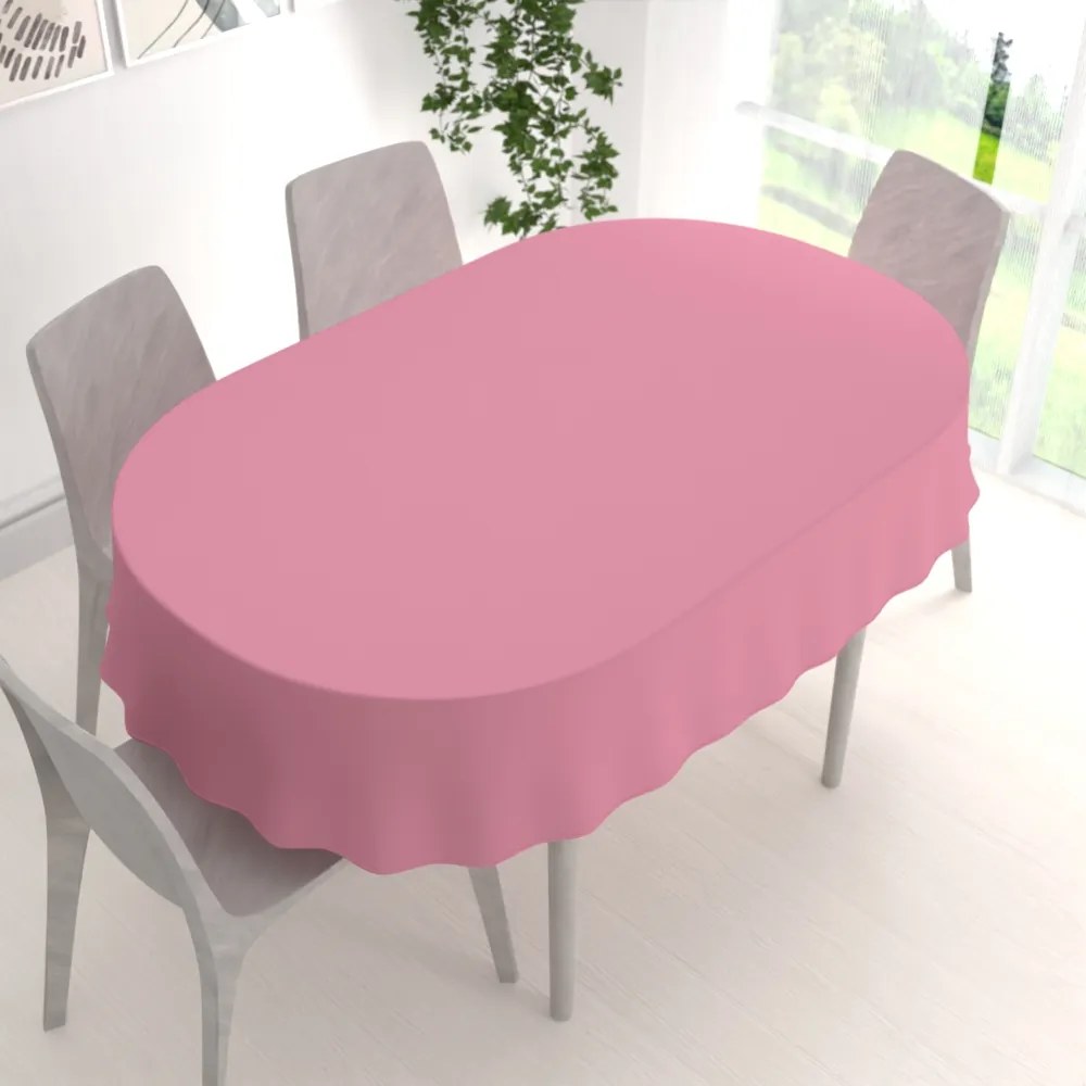 Biante Dekoračný oválny obrus Rongo RG-027 Ružový 100x140 cm