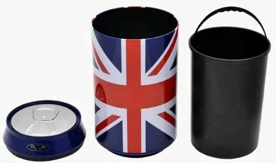 Bezdotykový odpadkový kôš 30l nápojová plechovka UK vlajka