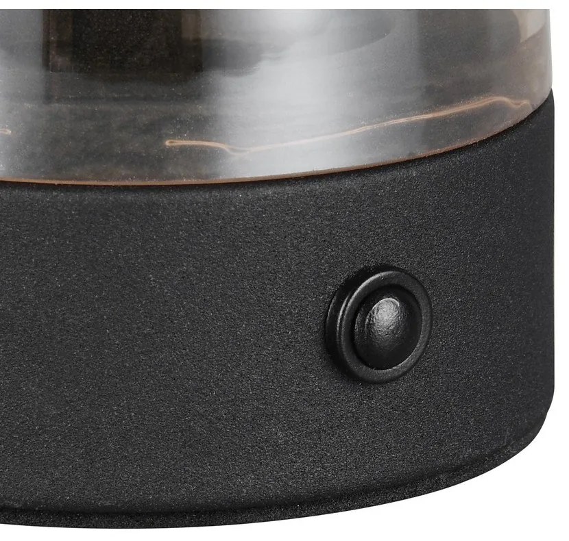 Jantárová LED stolová lampa so skleneným tienidlom (výška 18 cm) Dooley – Trio