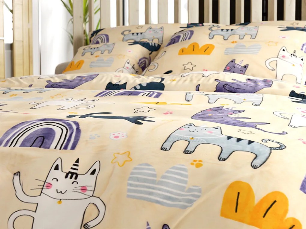 Mikroplyšové obliečky PURRSLEEP béžové Rozmer obliečky: 70 x 90 cm | 140 x 200 cm