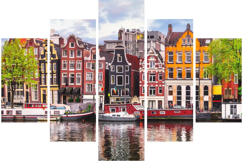 Obraz - Amsterdam, tanečné domy (150x105 cm)