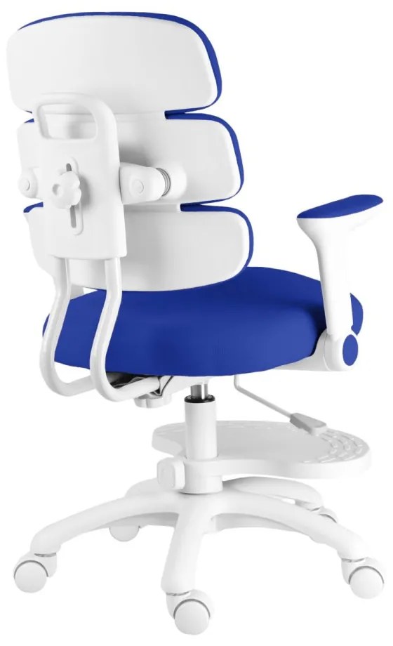 Detská rastúca stolička Neoseat KIDDY THREE — látka, prateľný poťah, tmavo modrá