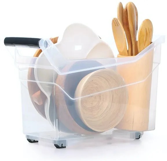 Prosperplast Úložný box, úzky s rúčkou, systémový NUK 38 x 18 x 26 (vysoký), 14 l