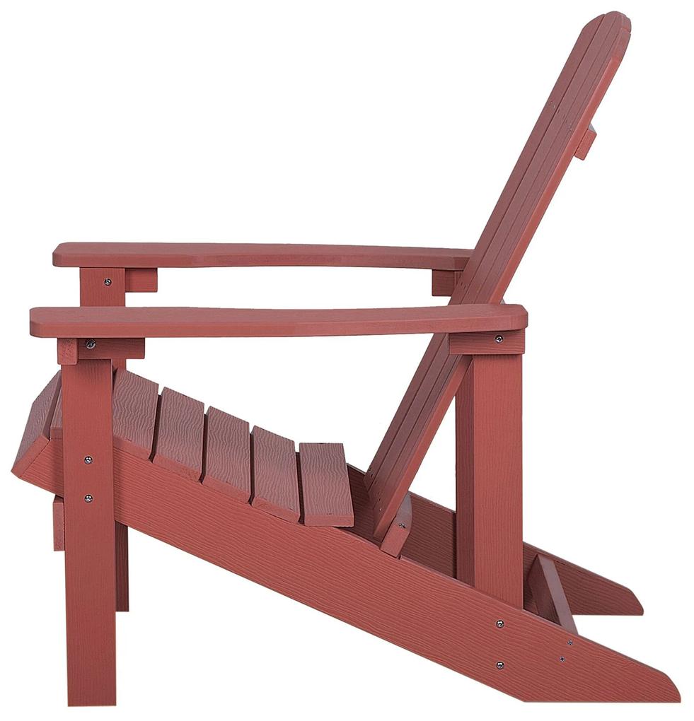 Záhradná stolička v červenej farbe ADIRONDACK Beliani