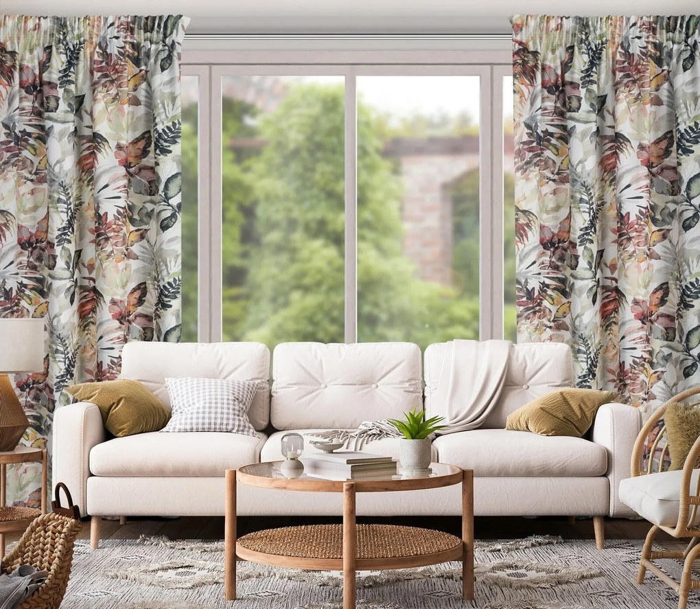 ZÁVES NA PÁSKE ADELINE 140X270 CM LISTY