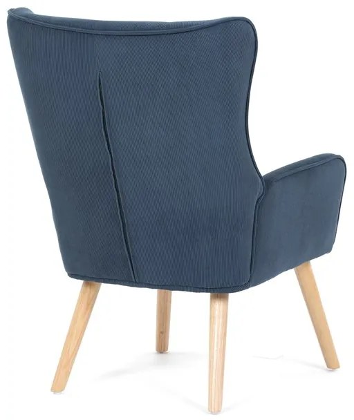 Autronic BONTEC Kreslo ušiak, modrá, menčestrová látka, AK-314 BLUE2 Farba: Modrá