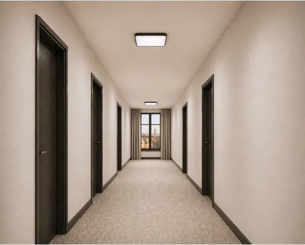 LED stropné svietidlo so snímačom WILTON LED/24W/230V 4000K 33x33 cm čierna