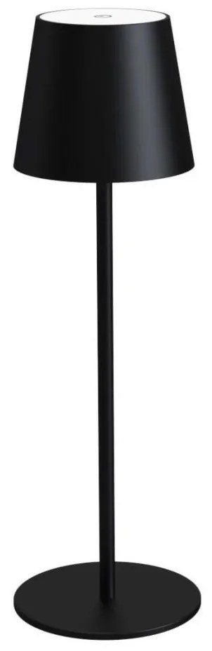 Platinet Stmievateľná nabíjateľná stolná lampa LED/4W/4000 mAh 3000/4000/5500K IP44 čierna PL0493