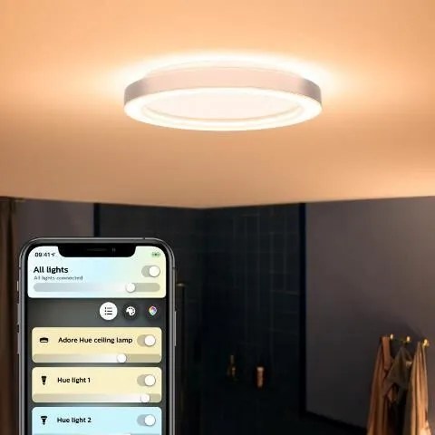 PHILIPS HUE Stropné kúpeľňové LED inteligentné osvetlenie HUE ADORE s vypínačom, 25W, teplá biela-studená biela,