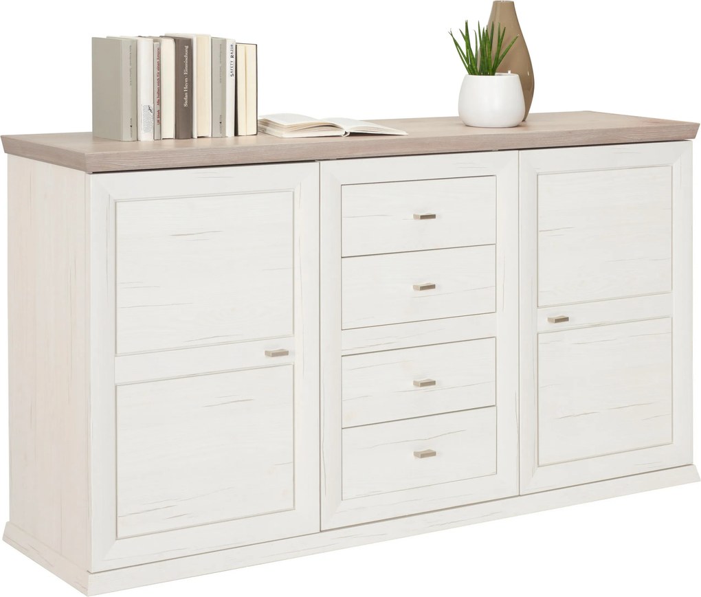 XXXLutz ŠIROKÁ KOMODA, sivá, biela, 160/89/43 cm Hom`in - Komody - 000003000108