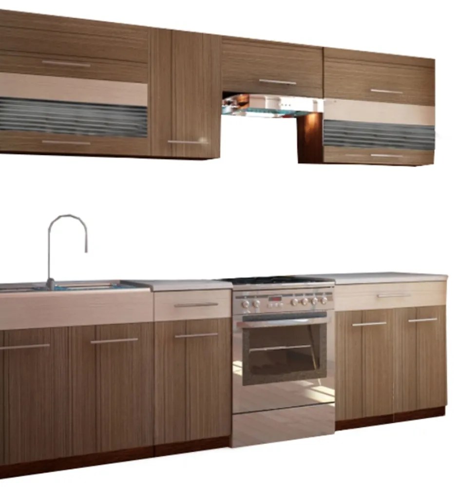 Kuchynská linka, rigolletto dark/light, wenge, JURA NEW I ZS