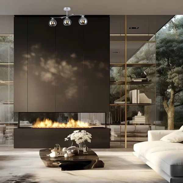 Luster na tyči CONNOR 3xE27/15W/230V lesklý chróm/šedá