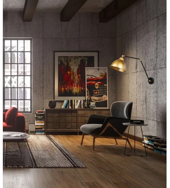 Nástenná lampička TRUCK 1xE27/40W/230V zlatá/čierna