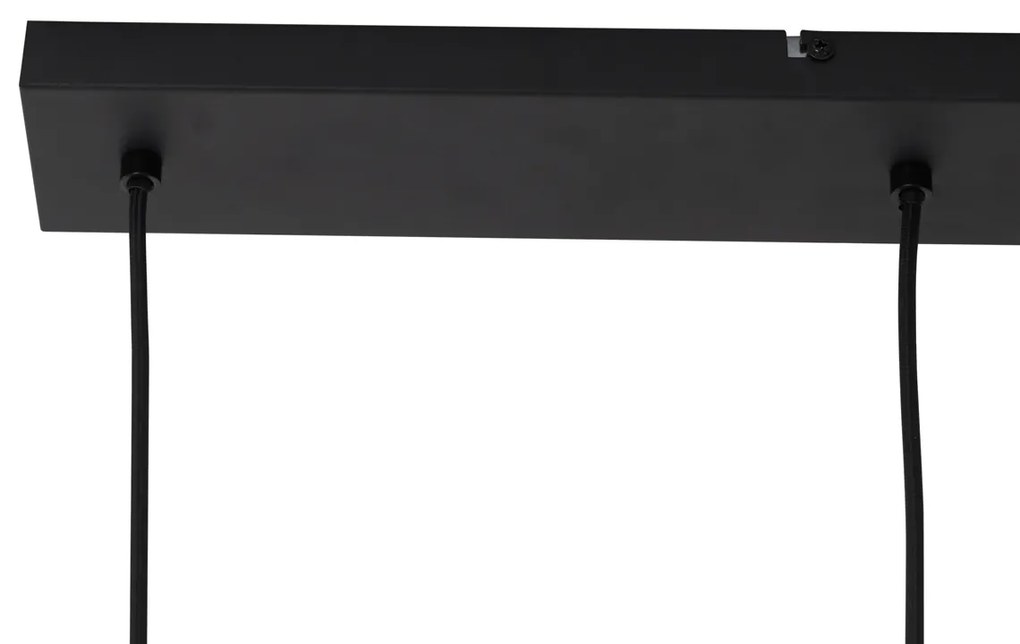 Moderné závesné svietidlo čierne s dymovým sklom 4-svetlá - Dame