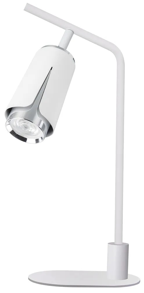 Stolná lampa Flower, 1x biele/chrómové kovové tienidlo, w