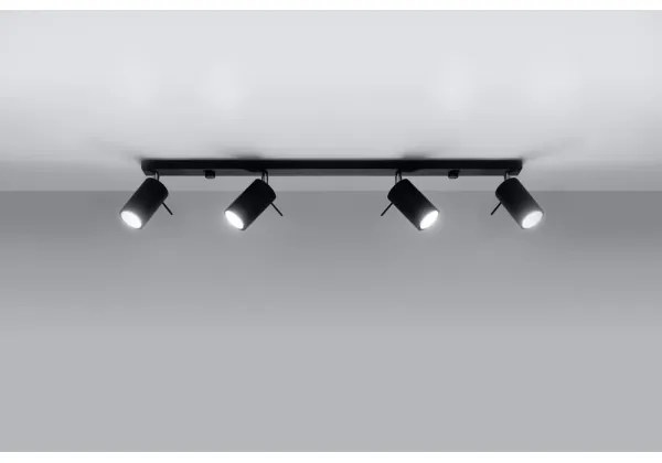 Sollux SL.0332 - Bodové svietidlo RING 4L 4xGU10/10W/230V čierna