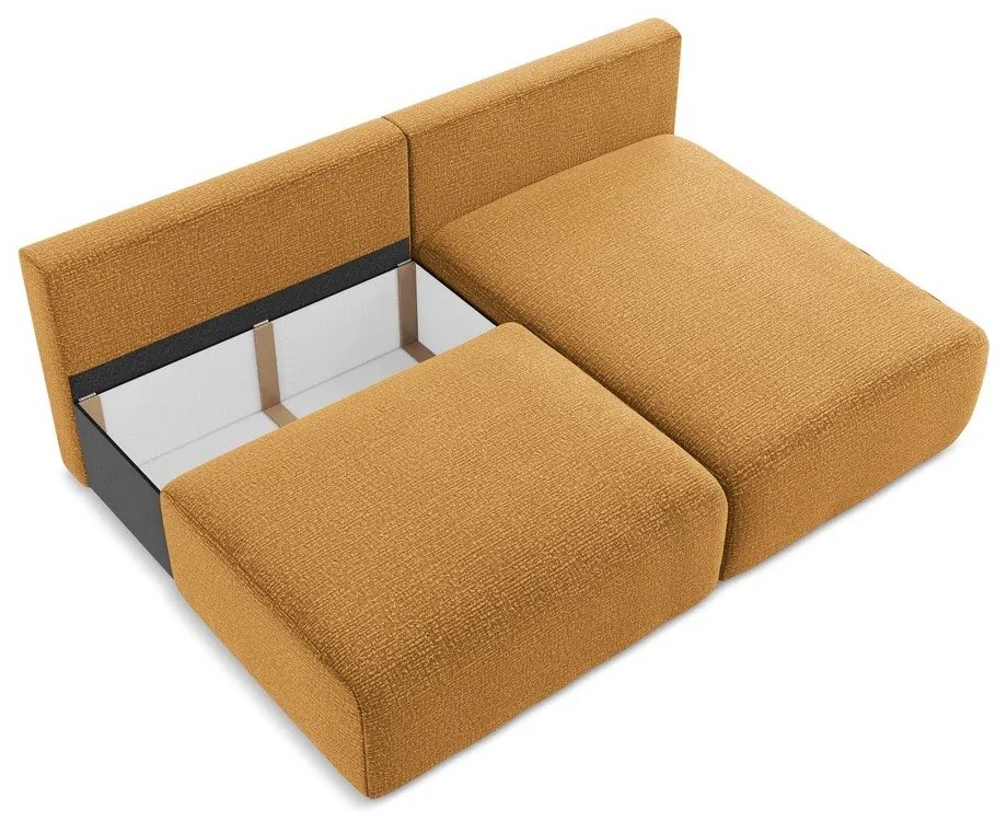 Oranžová rozkladacia/s úložným priestorom rohová pohovka (pravý roh) Kalena – Makamii