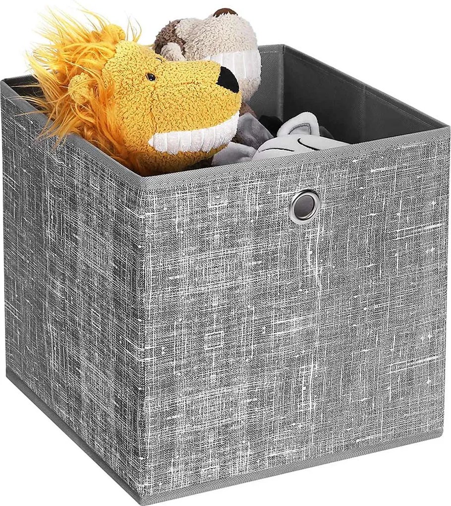 Skladacie úložné boxy, sada 6 ks, sivá farba