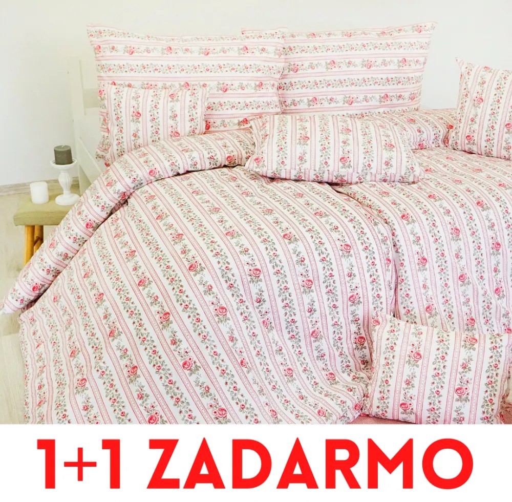 Obliečky bavlnené Marína ružové EMI 1+1 ZADARMO