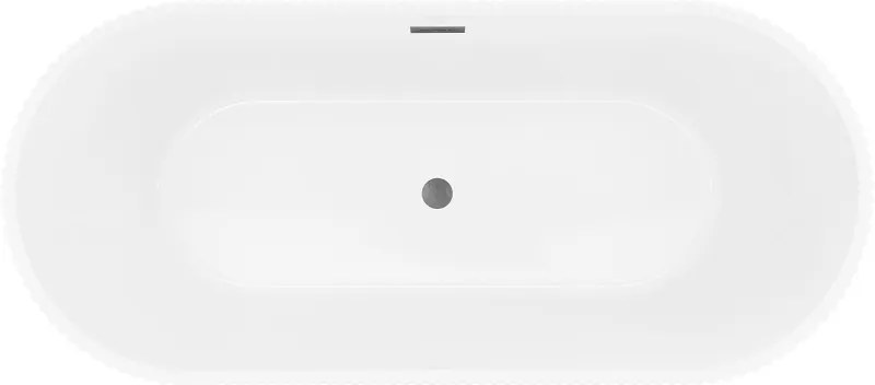 Mexen Yara, voľne stojaca ryhovaná vaňa 170 x 75 cm, biela lesklá, brúsený grafit prepad, 52861707500-66