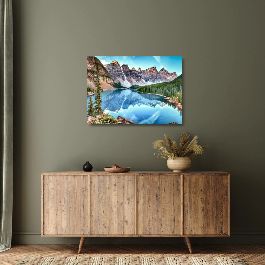 Sklenený obraz - Moraine lake (70x50 cm)