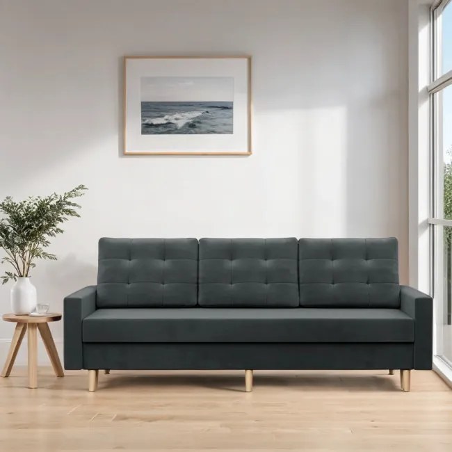 Trojmiestna rozkladacia sedačka BLANK Elegant tmavosivá