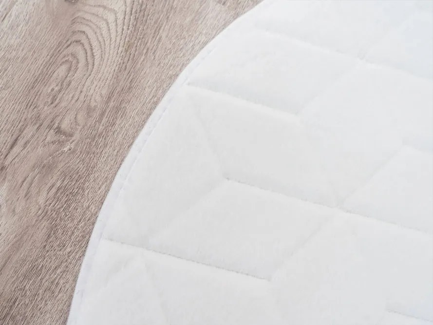 TZ Biely okrúhly koberec 3D Rabbit Rozmer: 140