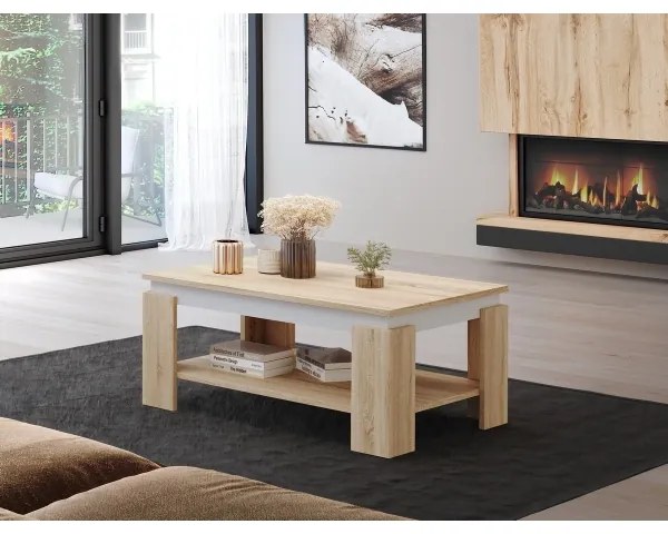 Konferenčný stolík LUNO dub sonoma/biela