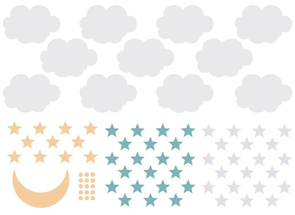 Samolepka do dětského pokoje sada barevné oblohy