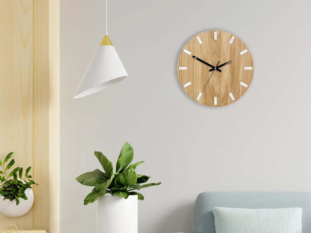 Nástěnné hodiny Simple Oak hnědé