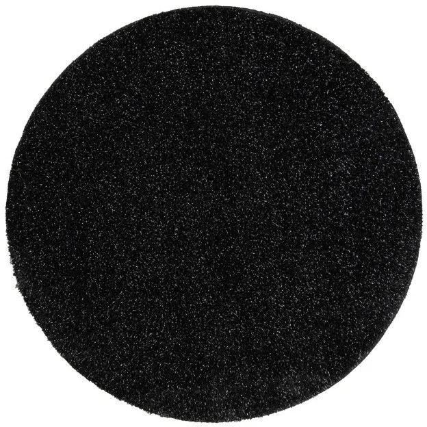 Kúpeľňový koberček SYNERGY glamour / lurex, čierny kruh