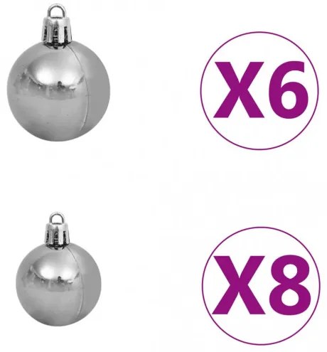 vidaXL Vianočná girlanda s LED a súpravou gulí zelená 10 m PVC-