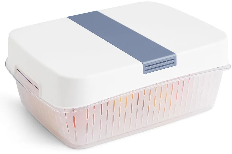 Špeciálny box na ovocie a zeleninu, s ventiláciou a filtrom, do chladničky, Fridge Fresh, 6,4 l - modrý