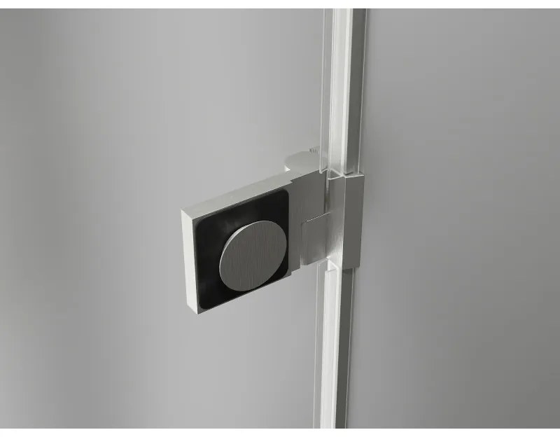 Mexen Lunar-B L výklopný sprchový kút pravý 70 x 70 cm, číre sklo, brúsená oceľ, 832L-070-070-97-00-P