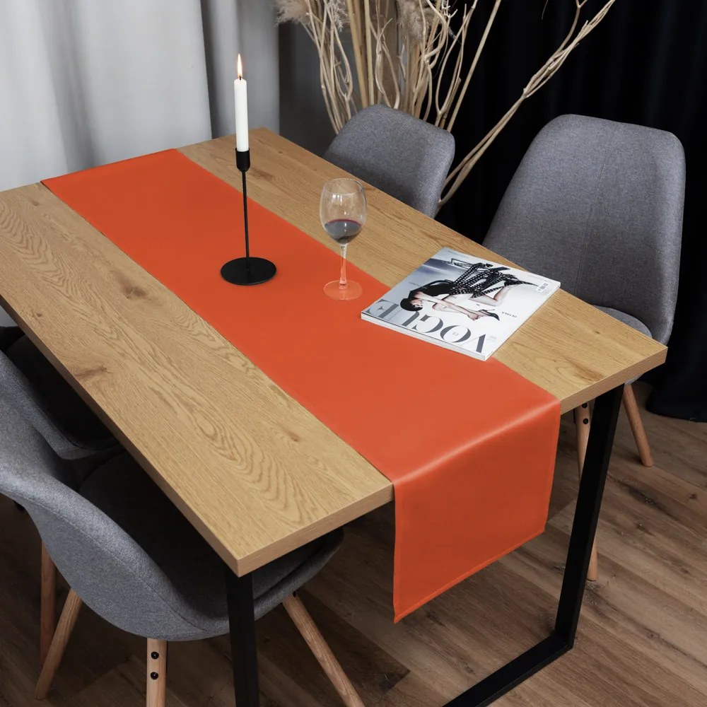 Biante Saténový behúň na stôl polyesterový Satén LUX-045 Tehlovo červený 35x160 cm