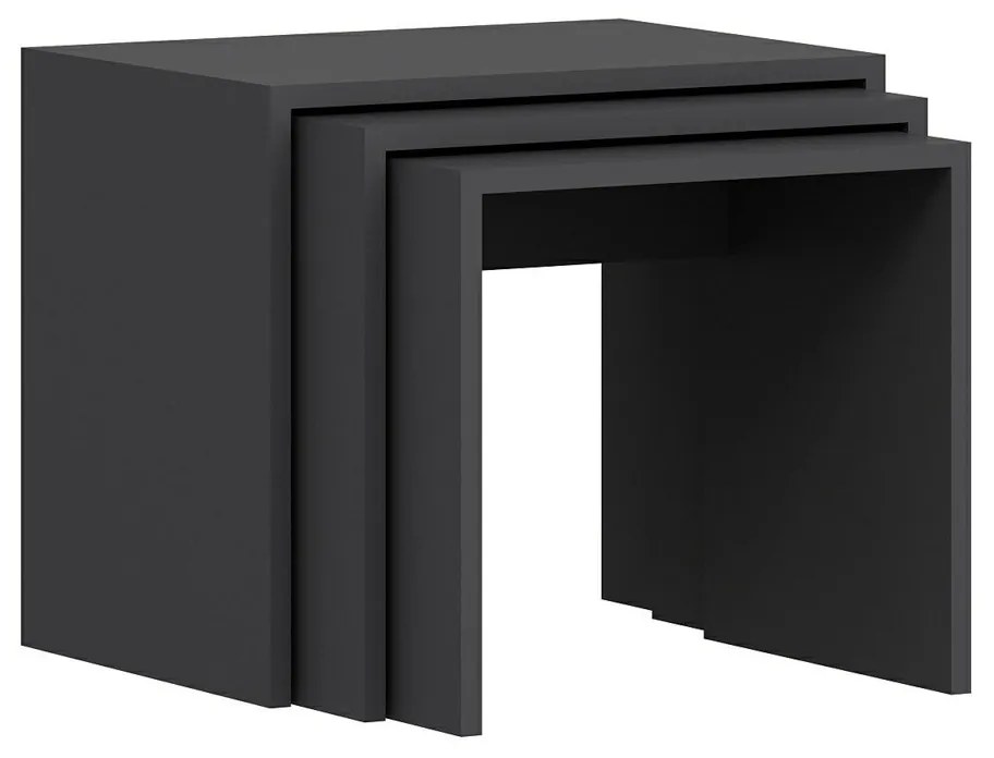 Odkladací stolík Alya Anthracite, 3 ks