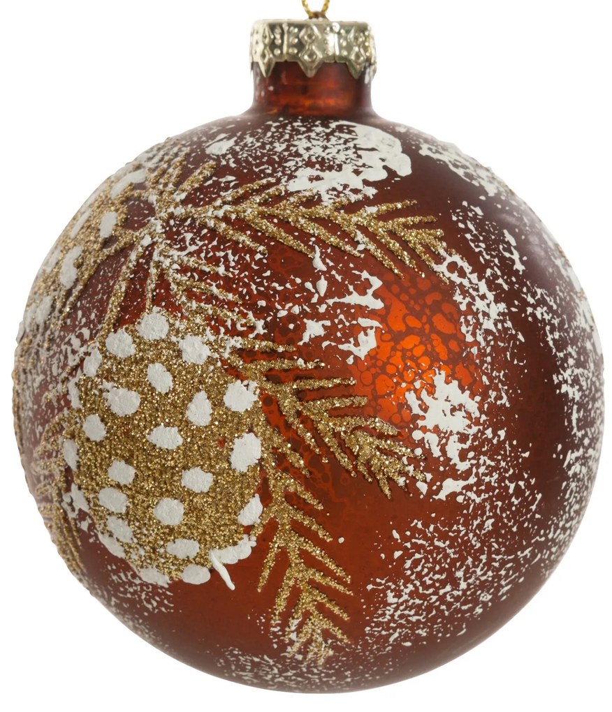 SKLENENÁ VIANOČNÁ BANKA NA STROMČEK SADA 4 KS (FI) 10 CM VZOROVANÁ