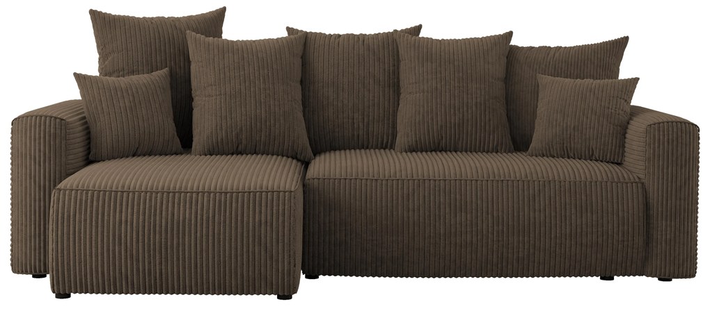 Rohová sedačka Denia (L) (tmavohnedá). Akcia -20%. Vlastná spoľahlivá doprava až k Vám domov. 1133111