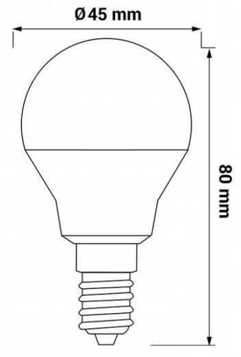 LED žiarovka E14 G45 8W