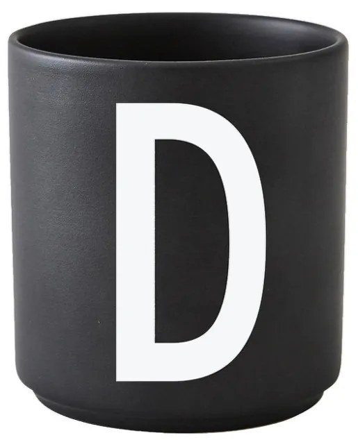 Design Letters Hrnček s písmenom D, black