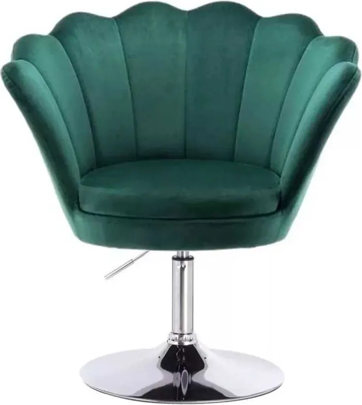 LuxuryForm DESIGN Kreslo FREY VELUR na striebornom tanieri - zelené