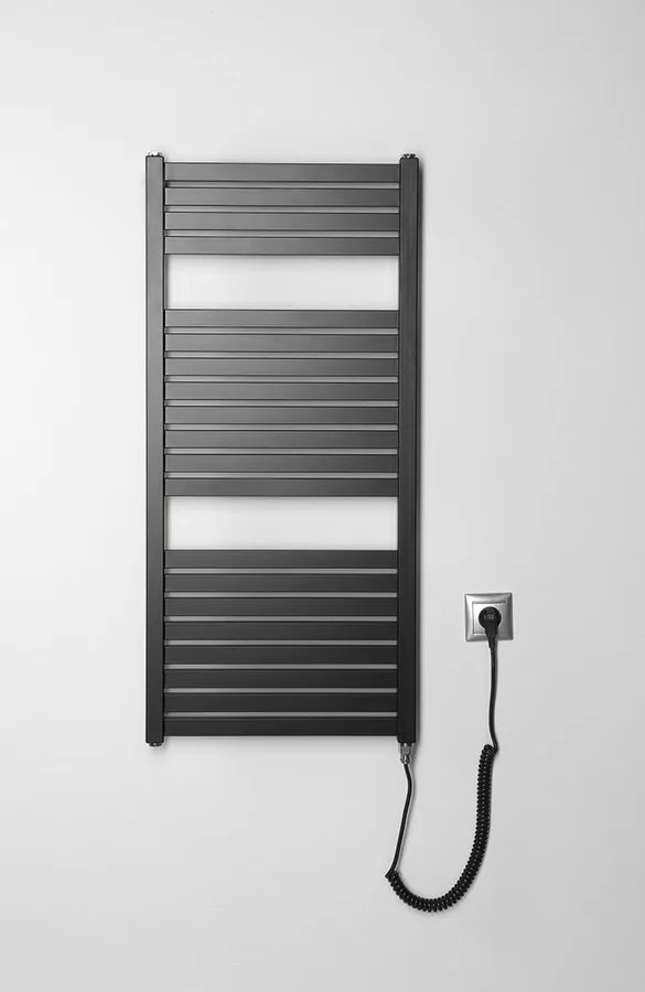 Aqualine Sapho, TONDI-E elektrické vykurovacie teleso, rovné, 450x970 mm, 300W, čierna matná