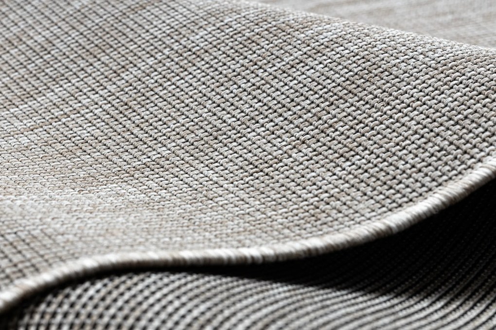 Šnúrkový koberec SIZAL FLOORLUX 20580, hladký strieborno/ čierny